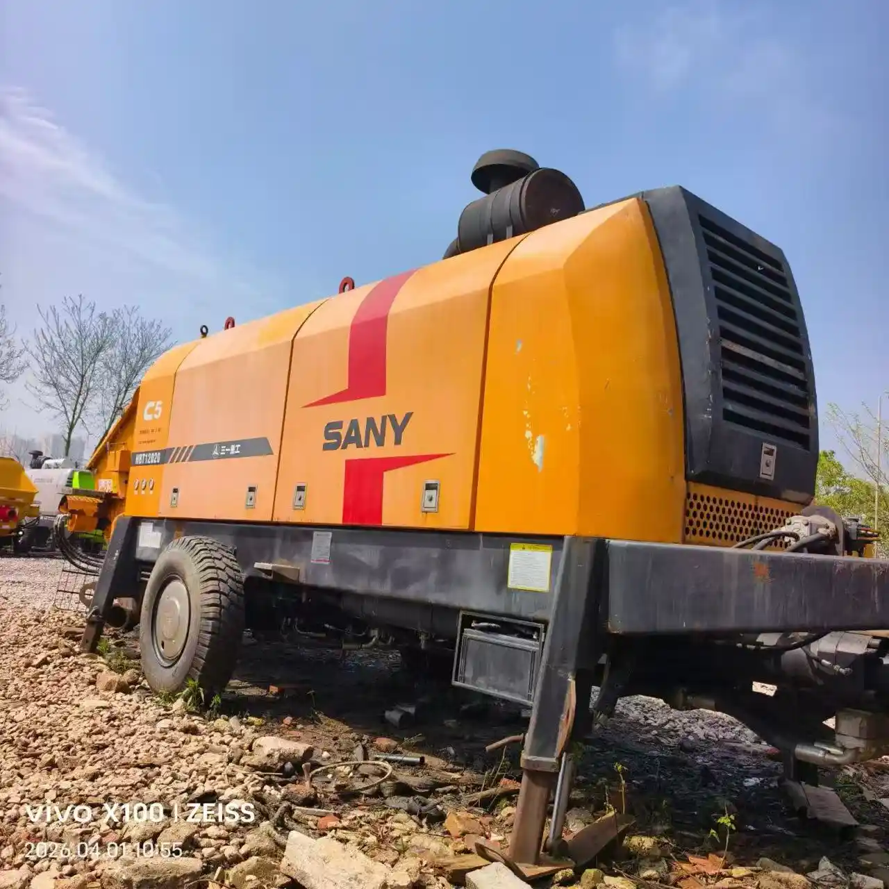 Almost New Sany 120 Used Diesel Concrete Trailer Pump