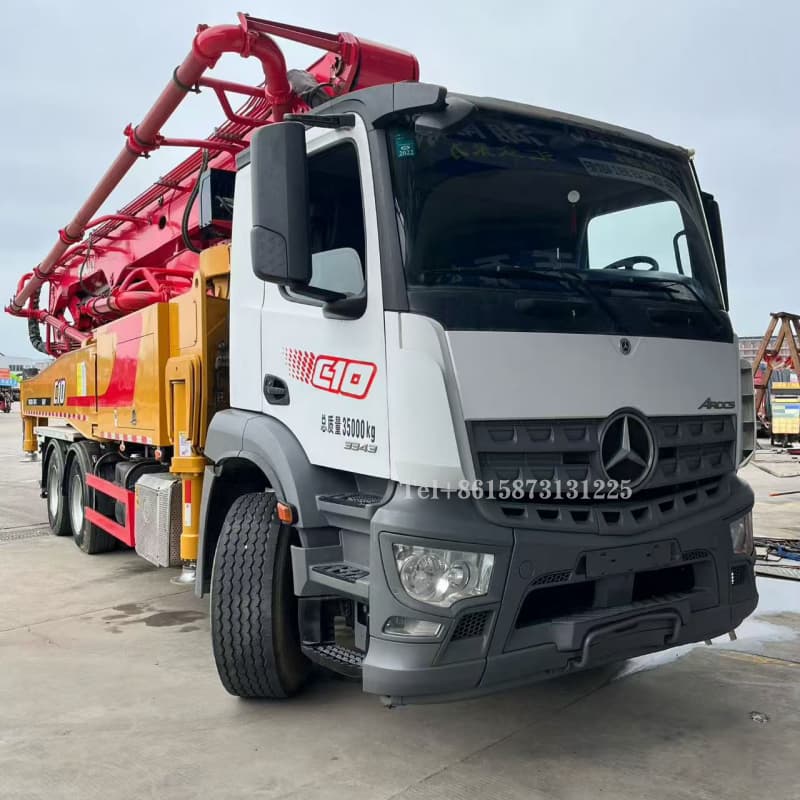sany used concrete pump truck on mercedes benz