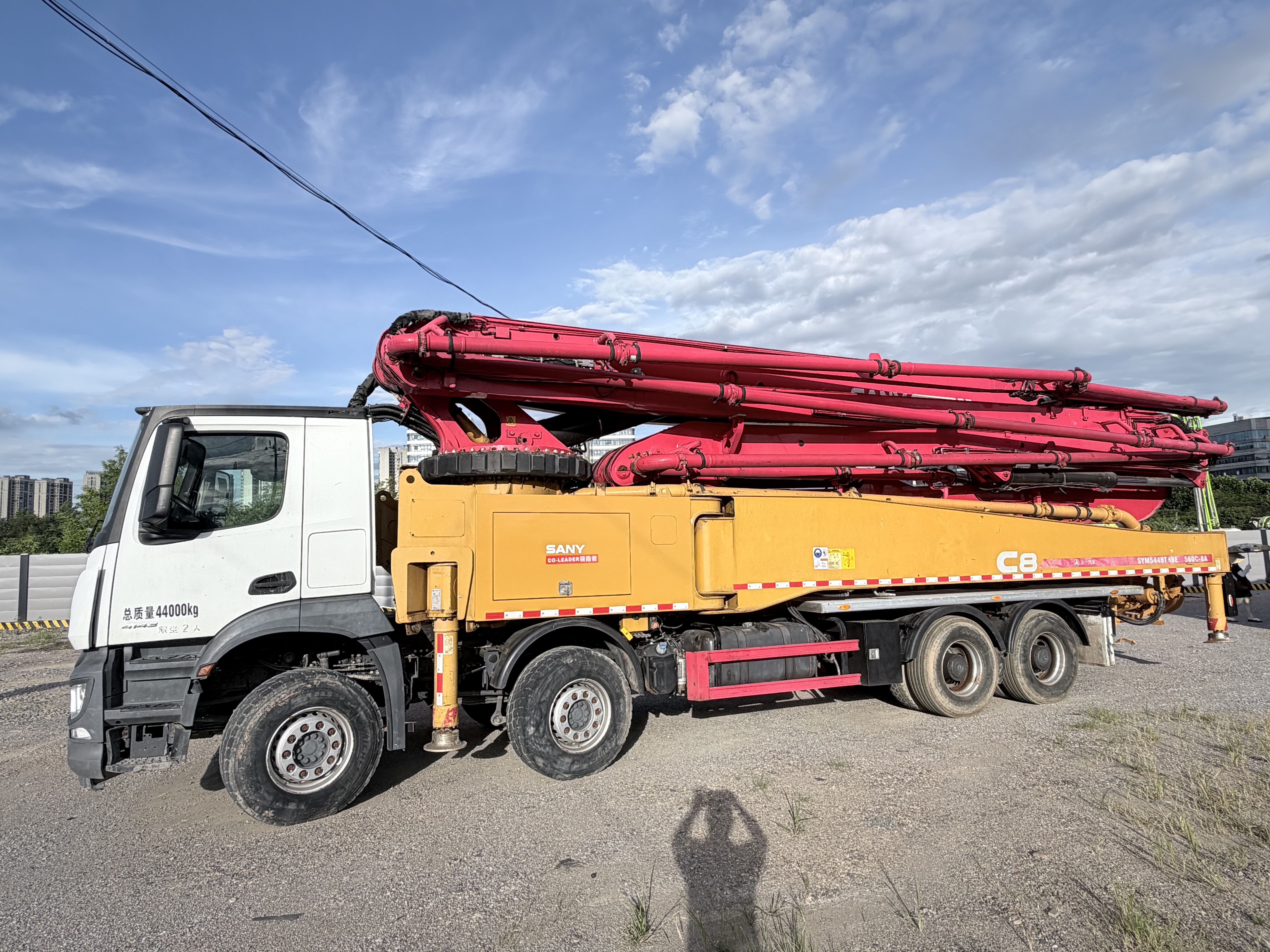 used sany 56m concrete pump truck